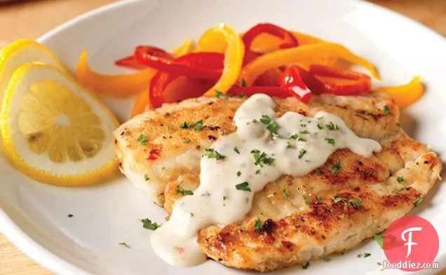 Pan-Fried Fish with Creamy Lemon Sauce for Two