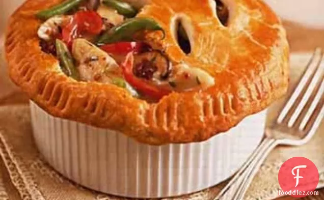 Chicken and Vegetable Pot Pies with Cream Cheese Crust