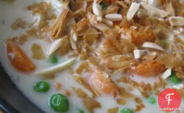 Chicken Pot Pie Soup With Toasted Almonds