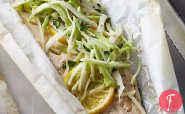 Baked Trout With Broccoli, Apple, And Fennel Slaw