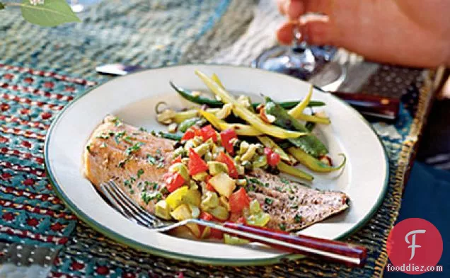 Baked Trout with Olive-Tomato Relish