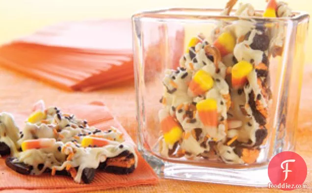 Howling Candy Corn Cookie Bark