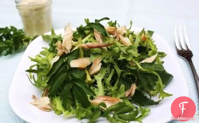 Smoked Trout Salad with Apples, Fennel and Creamy Horseradish Dressing
