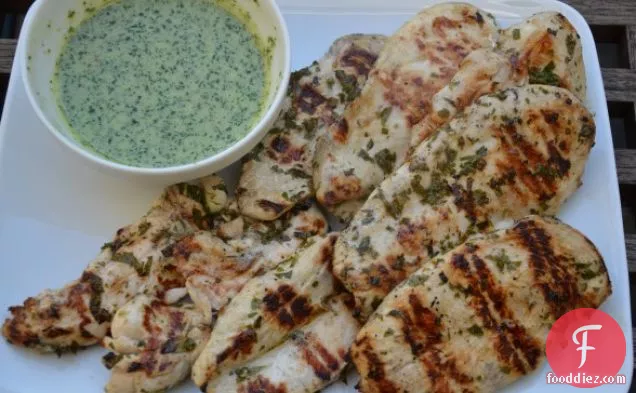 Grilled Lemon-herb Chicken With Mint Drizzle