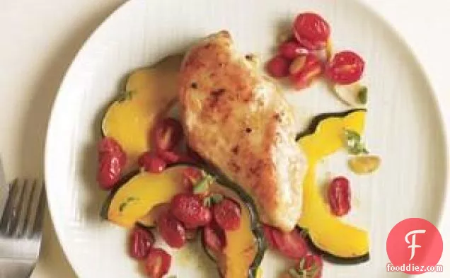 Chicken With Acorn Squash And Tomatoes