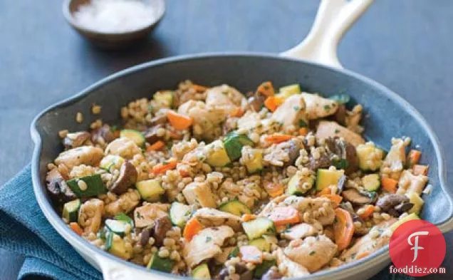Chicken with Barley and Mushrooms
