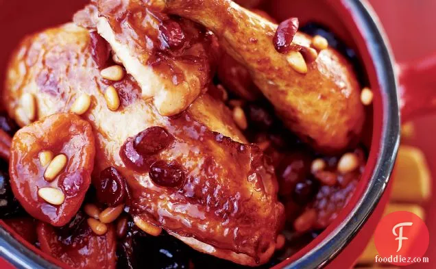 Rotisserie Chicken with Dried Fruit and Pine Nuts