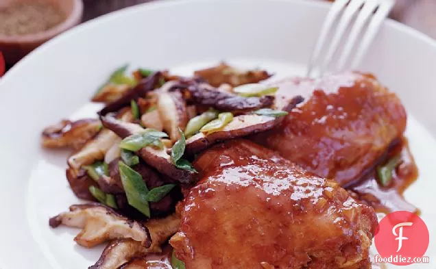Soy-Marinated Chicken Thighs with Shiitake Mushrooms
