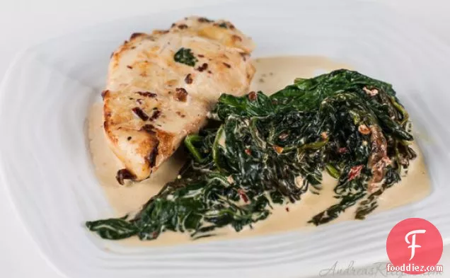 Chipotle Chicken With Creamy Spinach