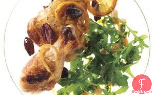 नींबू और जैतून के साथ चिकन