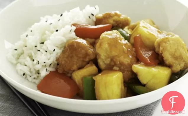 Sweet And Sour Chicken With Sesame Rice