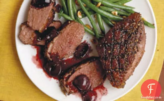 Pepper-crusted Duck Breasts With Cherry-port Sauce
