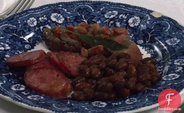 Baked Beans with Black Duck Breasts and Linguiça Sausages