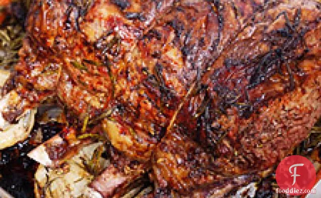 Rib Roast Of Beef With Beets, Potatoes, And Horseradish