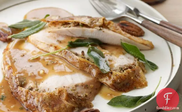 Roast Turkey with Fried Sage and Pecans