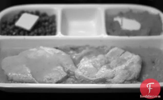 Homemade Tv Dinner: Turkey With Cornbread Dressing, Peas & Swee