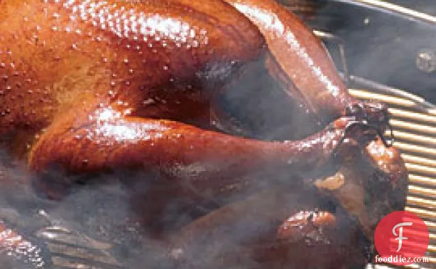 Maple-brined, Wood-smoked Grilled Turkey