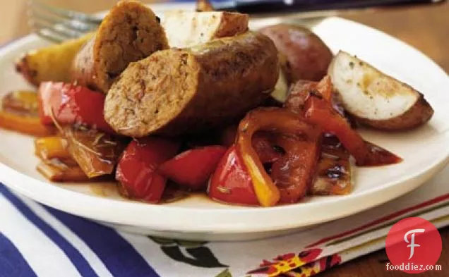 Italian Turkey Sausage with Three Peppers