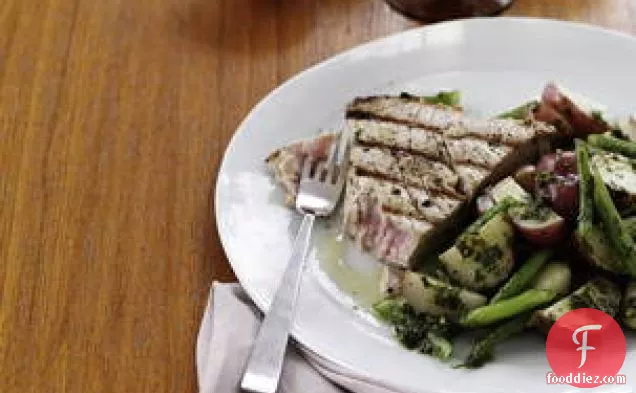 Grilled Tuna Steaks With Potato And Green Bean Salad