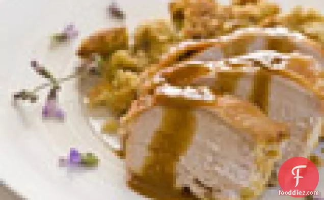 Roasted Turkey Breast with Corn Bread-Sage Stuffing and Brandy Gravy