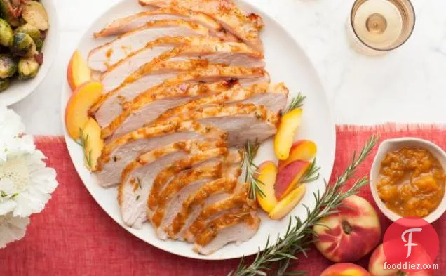 Roasted Turkey Breast with Peach Rosemary Glaze