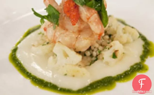Butter-poached Spot Prawns With Israeli Couscous