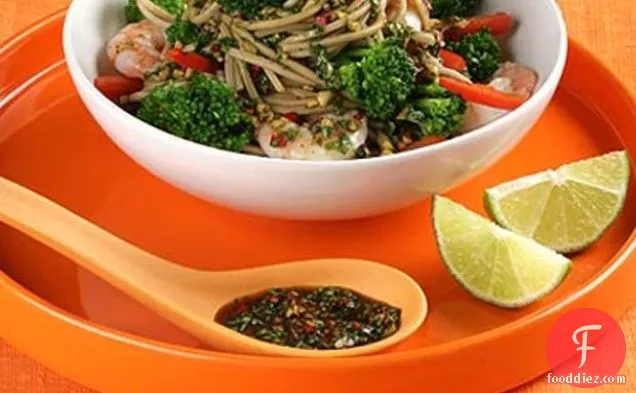 Soba Noodles With Broccoli, Prawns & Sweet Soy Dressing