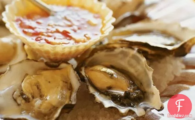 Oysters on the Half-Shell with Tangerine-Chili Mignonette
