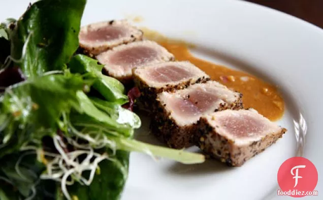 Dinner Tonight: Seared Tuna With Pepper And Soy-mustard Sauce