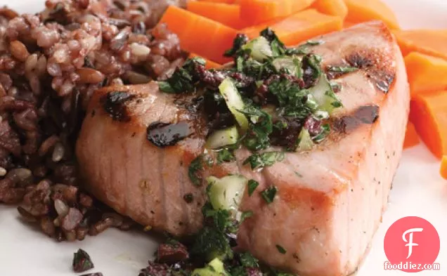 Grilled Tuna With Olive Relish Recipe