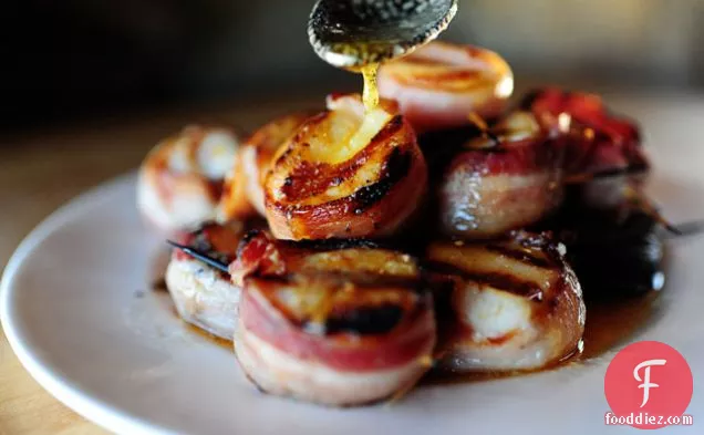 Bacon-Wrapped Scallops with Chili Butter