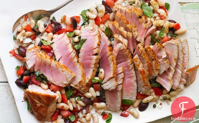 Seared Tuna with Italian White Bean Salad