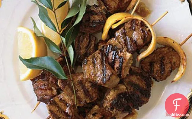 Yogurt-Marinated Lamb Kebabs With Lemon Butter