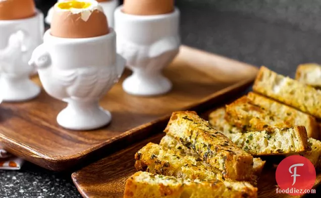 Soft Eggs With Buttery Herb-gruyere Toast Soldiers
