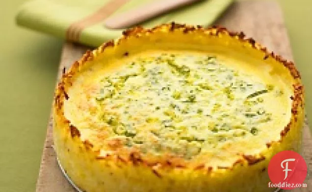 Goat Cheese Quiche With Hash-brown Crust