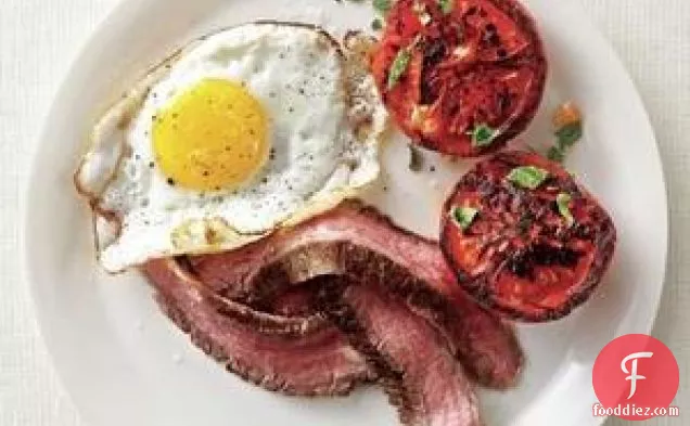 Steak And Eggs With Seared Tomatoes Recipe