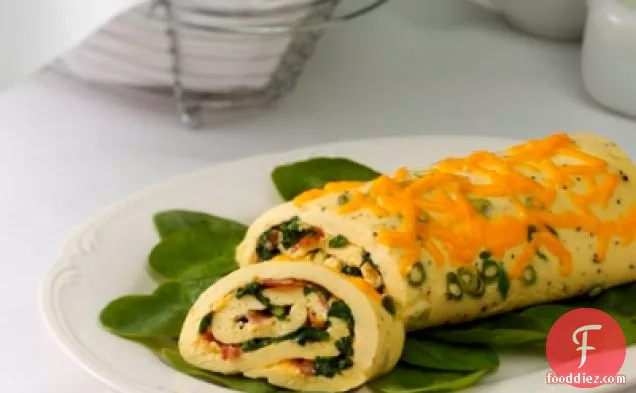 Spinach-cheddar Omelet Roll