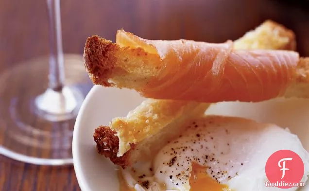 Poached Eggs with Parmesan and Smoked Salmon Toasts