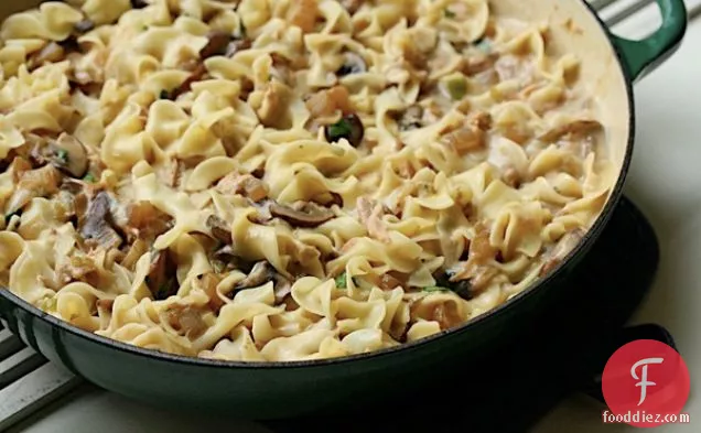 Tuna Noodle Casserole With Cremini Mushrooms And Scallions
