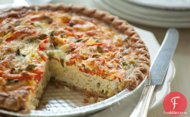 केकड़ा, स्कैलियन और टमाटर क्विक