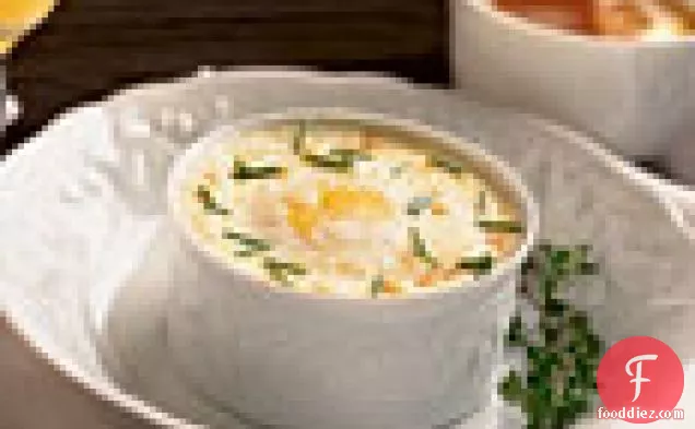 Individual Oven-Coddled Eggs with Mashed Potatoes and Herbs
