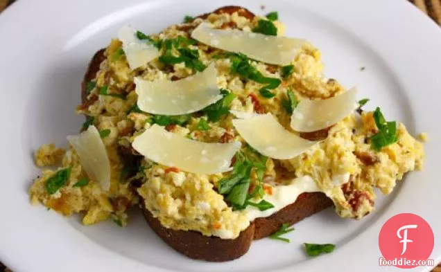 Scrambled Eggs With Sundried Tomato And Parmigiano Reggiano