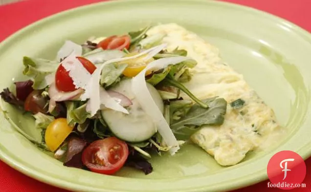 Omelet with Onions, Zucchini, and Fontina