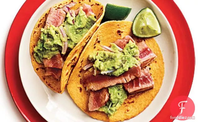 Tuna-Guacamole Tacos