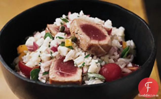 Sicilian Rice Salad With Seared Tuna