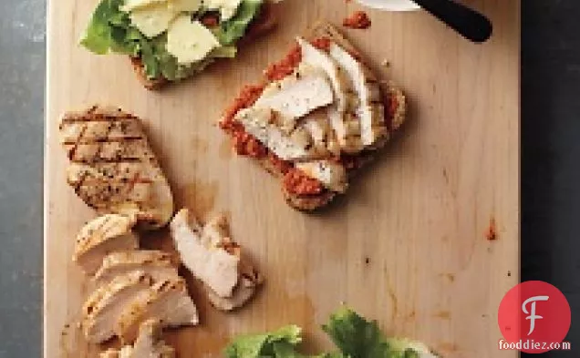 Smoky Bell-pepper Pesto On Grilled Chicken Sandwiches
