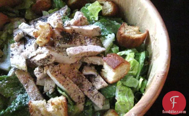 Eggless Caesar Salad With Smoked Black Pepper Chicken