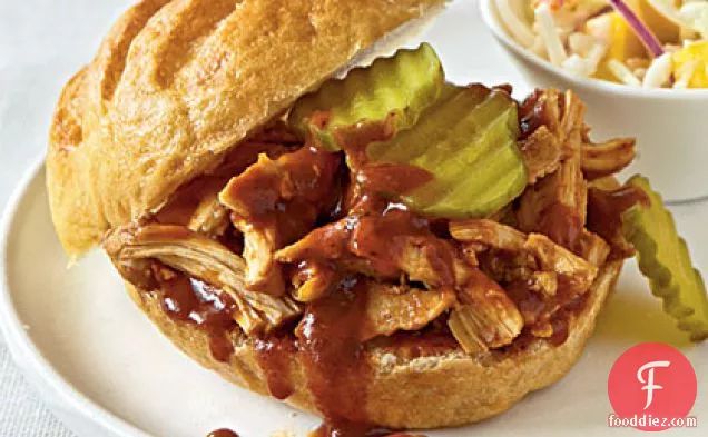 Black Pepper and Molasses Pulled Chicken Sandwiches