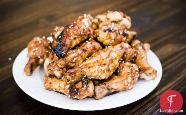 Grilled Soy And Honey Glazed Chicken Wings