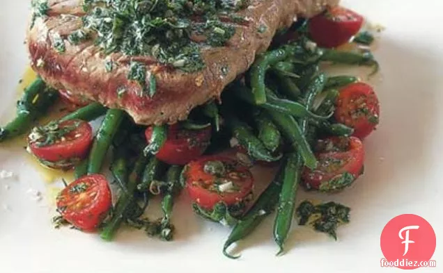 Chargrilled Tuna & Green Beans With Salsa Verde